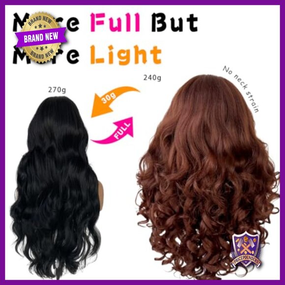 13x6 Glueless Lace Front Wig Pre-Plucked Yaki Body Wave HD Synthetic main image 4